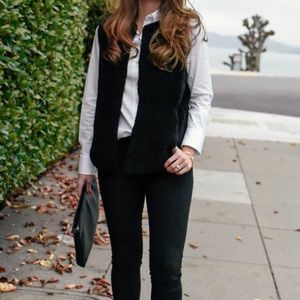 Madewell faux shearling black vest